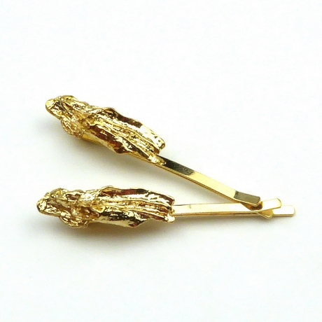 Pince cheveux fantaisie 5cm - doré