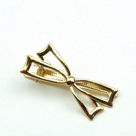 Pince cheveux noeud 6cm - doré