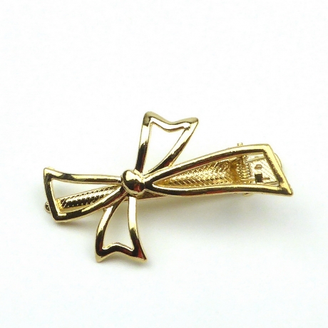 Pince cheveux noeud 6cm - doré