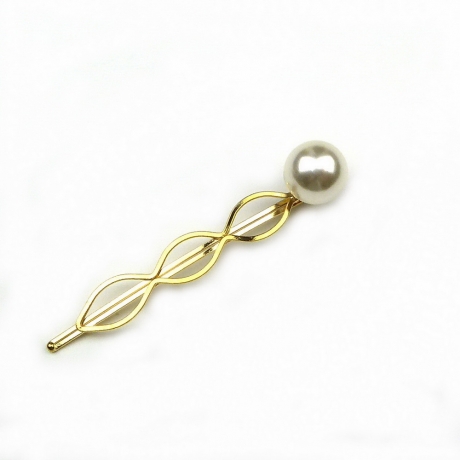 Pince cheveux mèche 7cm, perle nacré - ivoire