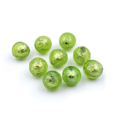 10 perles rondes craquelées 16mm en acrylique - vert