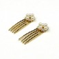 Lot de 2 peignes cheveux perlés, 4 dents - doré