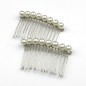 Peigne de côté perles 15 dents 6cm - argenté Peigne de côté perles 15 dents 6cm - argenté