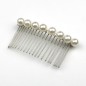 Peigne de côté perles 20 dents 8cm - argenté