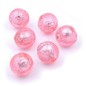 6 grosses perles rondes craquelées 21mm en acrylique - rose 6 grosses perles rondes craquelées 21mm en acrylique - rose