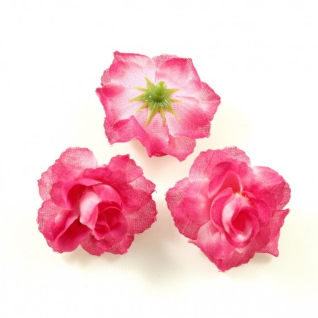 Lot de 10 fleurs artificielles sans tige diam. 40mm - fuchsia