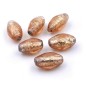 6 grosses perles ovales craquelées 28mmx16mm en acrylique - marron 6 grosses perles ovales craquelées 28mmx16mm en acrylique - marron