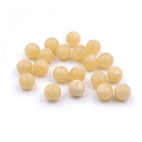 20 perles rondes nacrées en acrylique 10mm beige