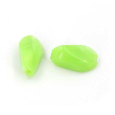 20 perles polygonales à facettes acrylique 15mmx8mm - vert