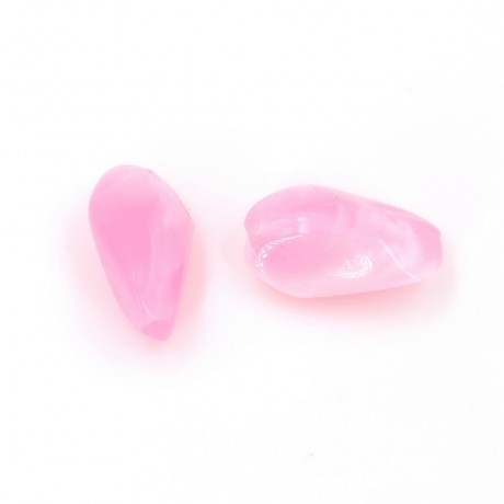 20 perles polygonales à facettes acrylique 15mmx8mm - rose