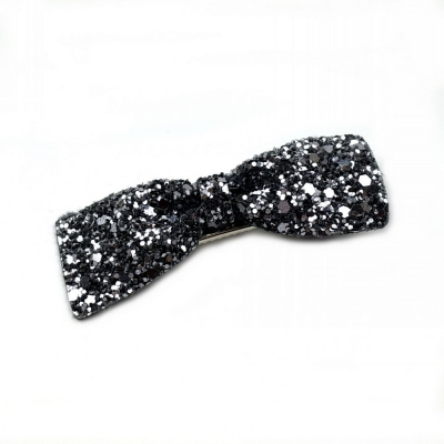 Pince clip cheveux noeud paillette 6.5cm