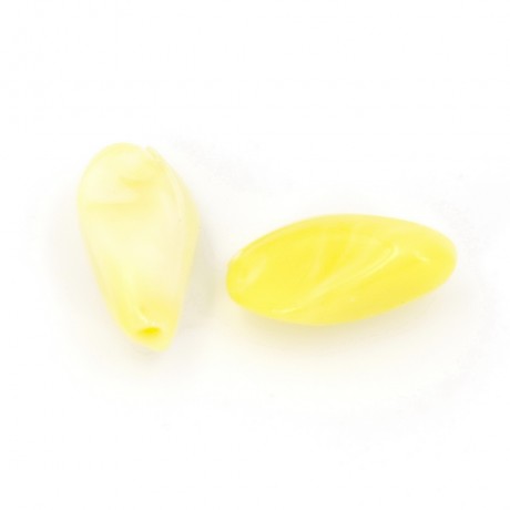 20 perles polygonales à facettes acrylique 15mmx8mm - jaune
