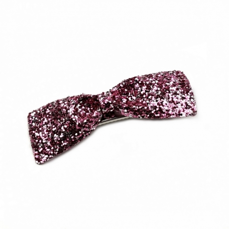 Pince clip cheveux noeud paillette 6.5cm