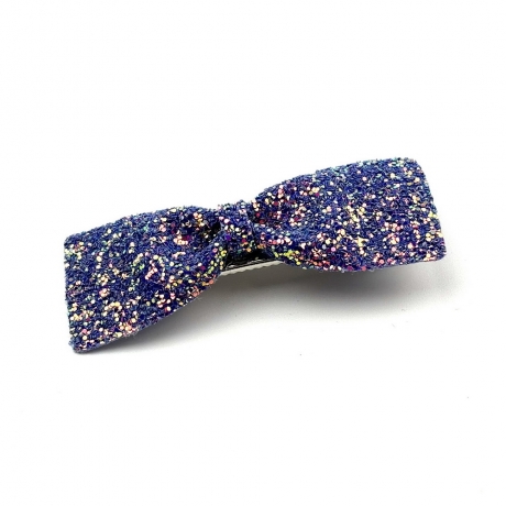 Pince clip cheveux noeud paillette 6.5cm