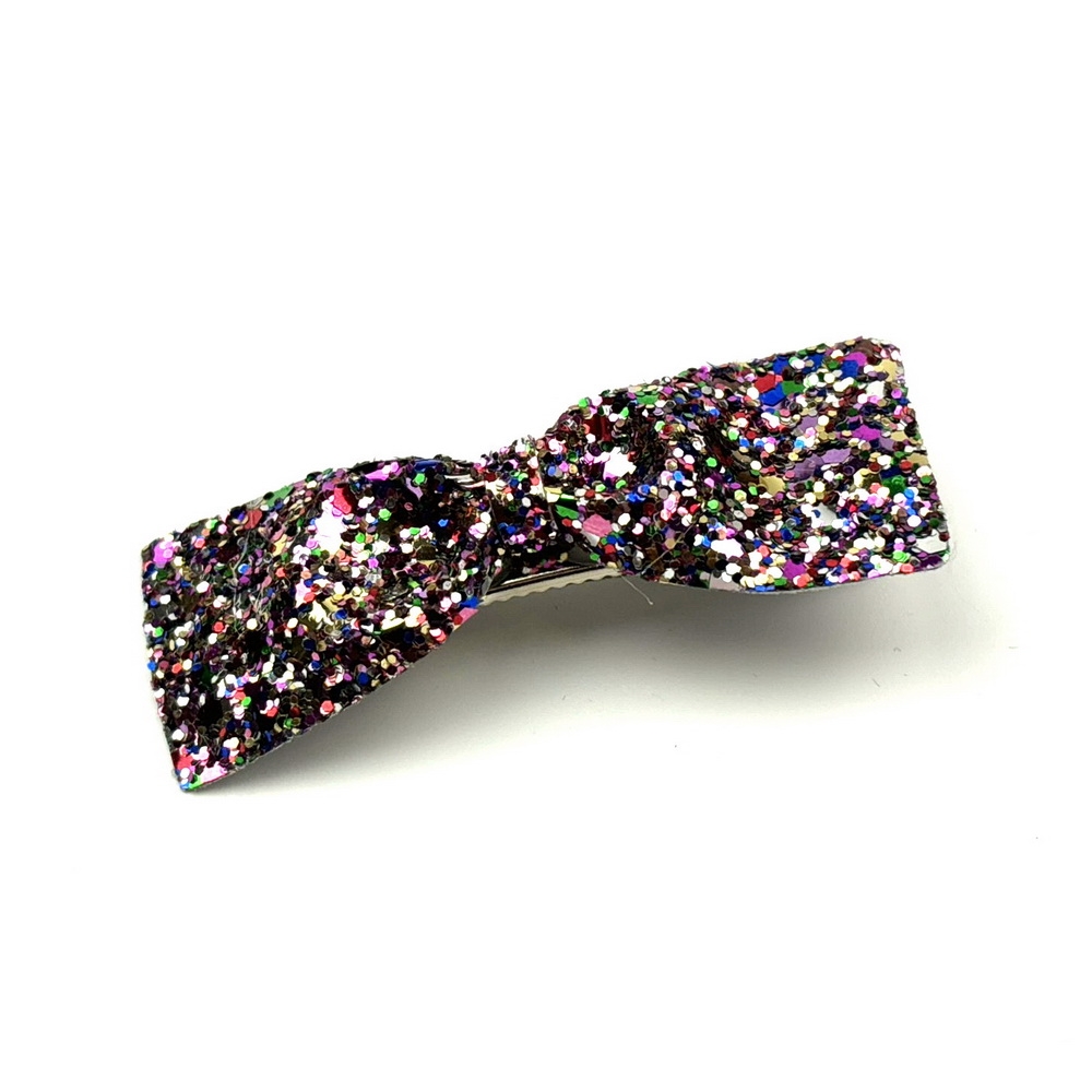 Pince clip cheveux noeud paillette 6.5cm