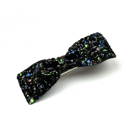 Pince clip cheveux noeud paillette 6.5cm