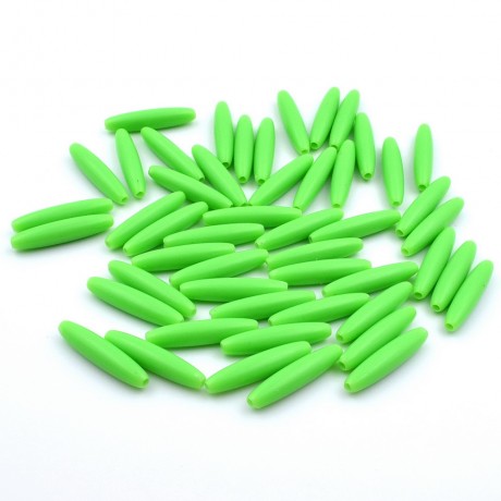 50 perles ovales longues en acrylique 27mmx6mm - vert