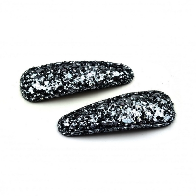 Lot de 2 pinces cheveux clic clac paillette 6cm