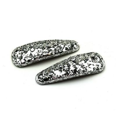 Lot de 2 pinces cheveux clic clac paillette 6cm