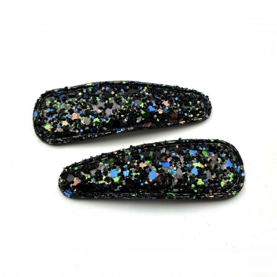 Lot de 2 pinces cheveux clic clac paillette 6cm