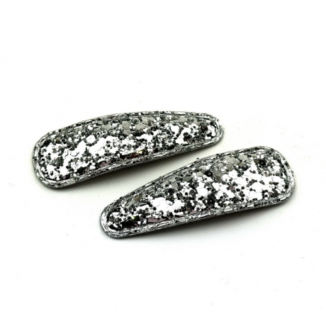 Lot de 2 pinces cheveux clic clac paillette 6cm