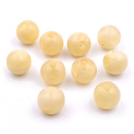10 perles rondes en acrylique 16mm - beige