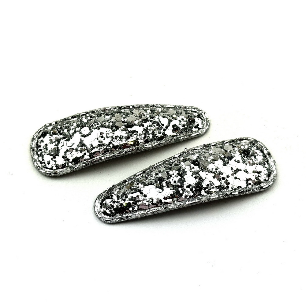 Lot de 2 pinces cheveux clic clac paillette 6cm Lot de 2 pinces cheveux clic clac paillette 6cm