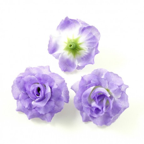 Lot de 10 fleurs artificielles sans tige diam. 40mm - violet