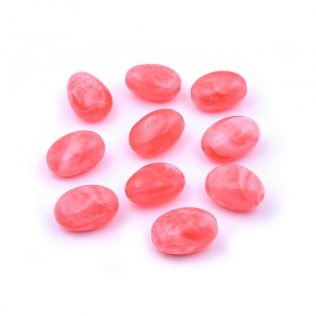 10 perles acrylique forme goutte 18mmx13mm corail