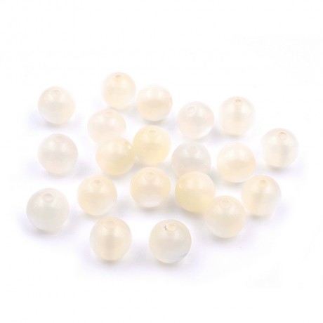 20 perles rondes en acrylique 12mm - ivoire