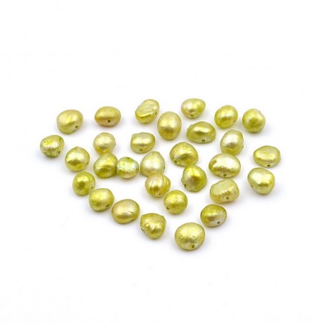 30 perles d'eau douce nacré irrégulière 6-9mm - vert