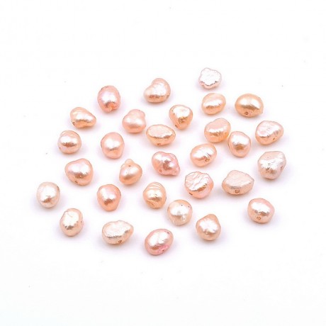 30 perles d'eau douce nacré irrégulière 6-9mm - saumon