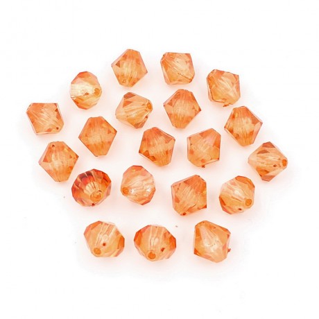 20 perles forme toupie en acrylique 14mmx14mm orange