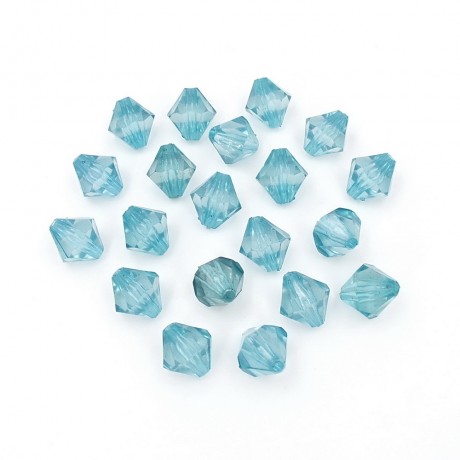 20 perles forme toupie en acrylique 14mmx13mm bleu