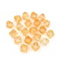 20 perles forme toupie en acrylique 17mmx17mm jaune orangé