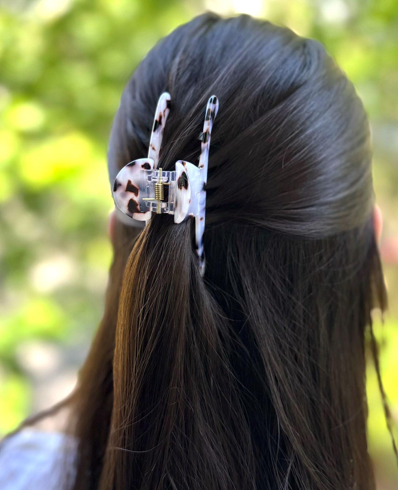 Pince cheveux crabe en acétate décors tortue