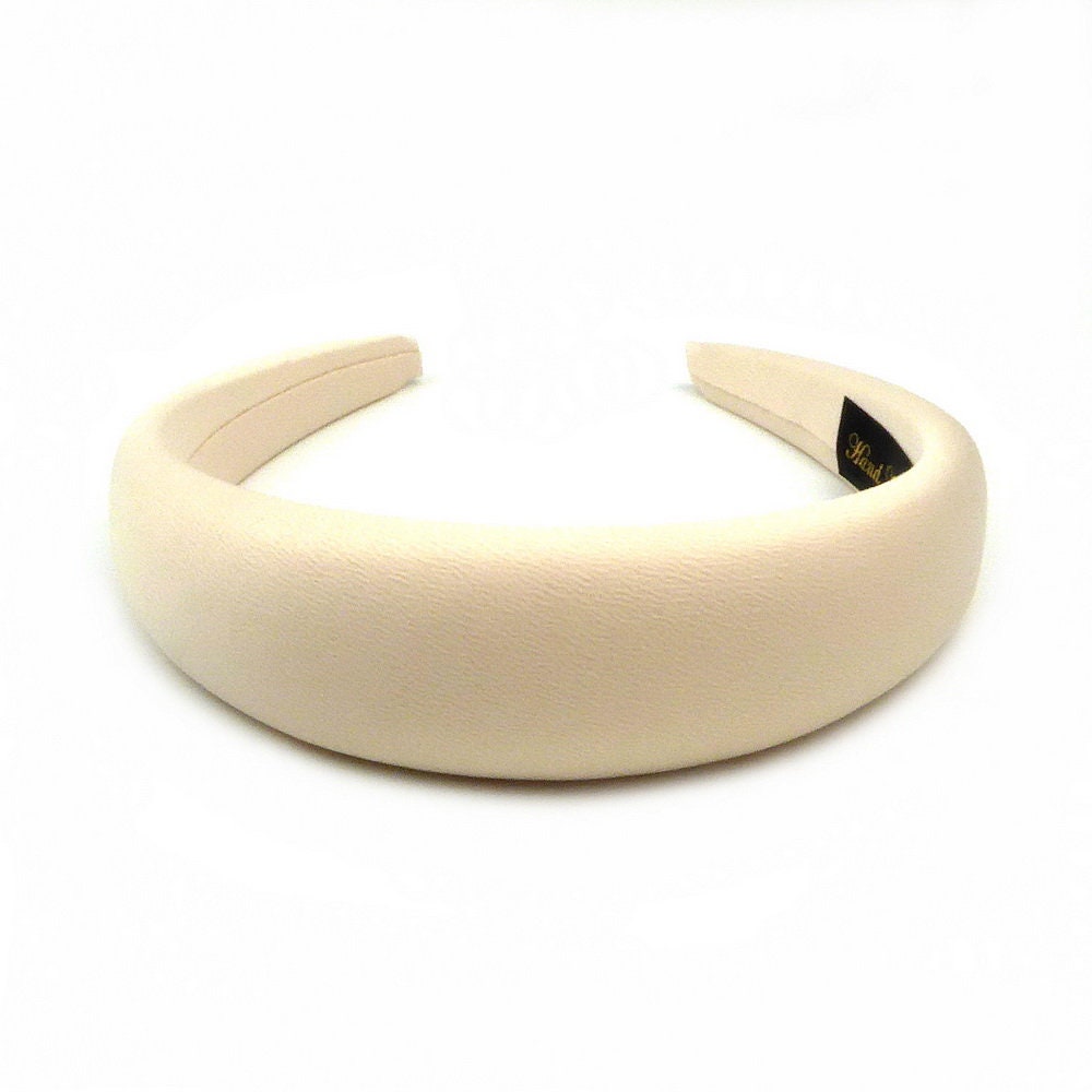 Serre tête cheveux satin large - crème