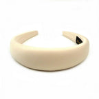 Serre tête cheveux satin large - crème