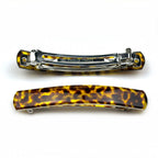 Barrette cheveux classique motif léopard 10cm, Made in France