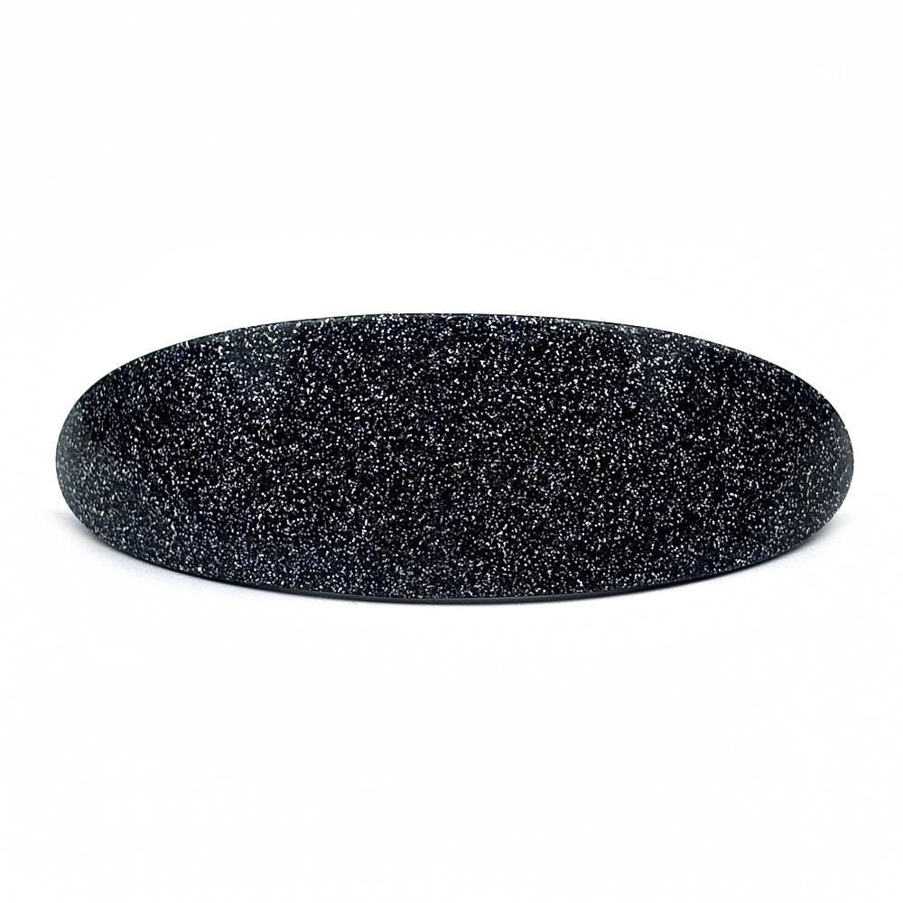 Barrette cheveux ovale incurvée paillette 9.5cm - gris