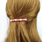 Barrette cheveux 8cm perles rose pour cheveux fins