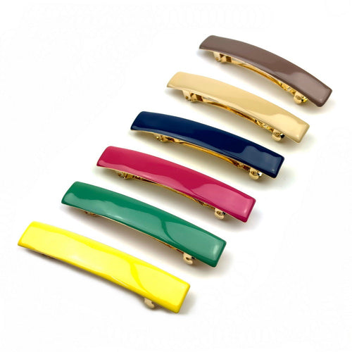 Barrette Cheveux Émail 9cm Métal Doré