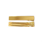 Pinces cheveux crocodile métal doré 8cm - Lot de 2