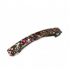 Barrette Cheveux Paillettes Glitter Multicolore 8,5cm Métal Incurvée