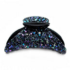 Pince à cheveux ornée de paillettes multicolore foncé 9cm - crabe fantaisie