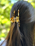 Pince cheveux crabe 9cm acétate fait main motif tortue