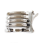 Barrettes monture Clip Paris 8×1cm en laiton. Lot de 50 argent
