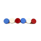 Barrette Cheveux Perles Tricolore 7cm - Accessoire Premium Élégant