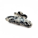 Pince cheveux crabe acétate motif tortue – Fait main 8 cm | Gris