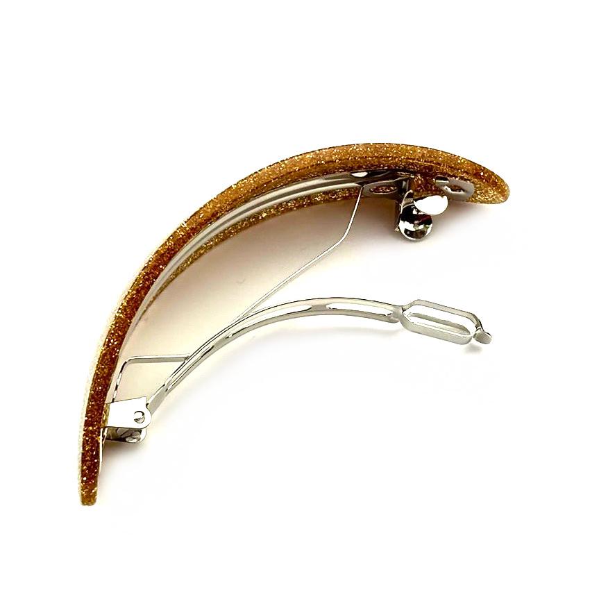 Barrette cheveux ovale incurvée paillette 9.5cm